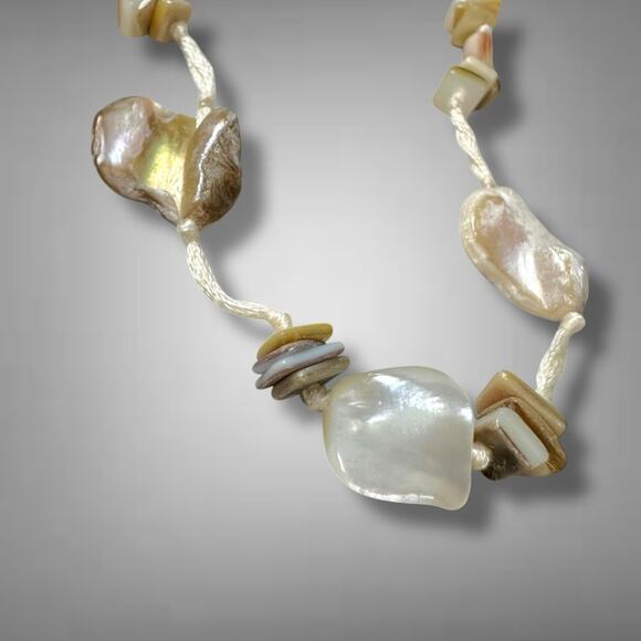 Free People Ariana Ost At The Market Necklace NWT Neutral Bohemian Beach Artisan - Picture 8 of 16